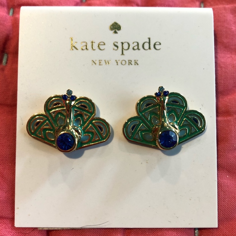 🦚 NWT Kate Spade Peacock “Strut It” Earrings🦚